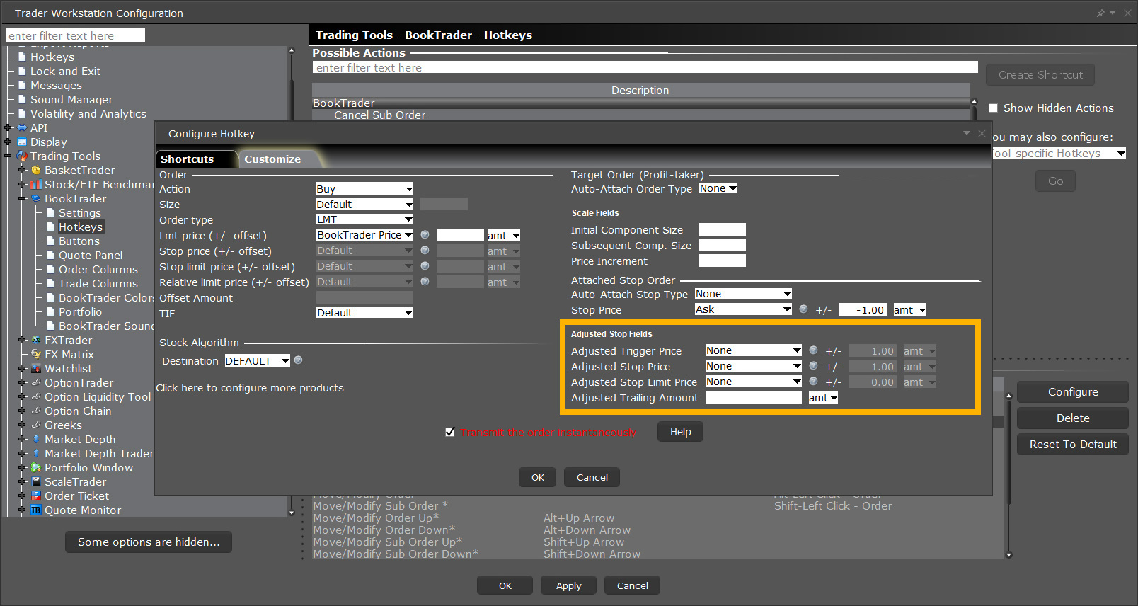 Adjustable Stop Order