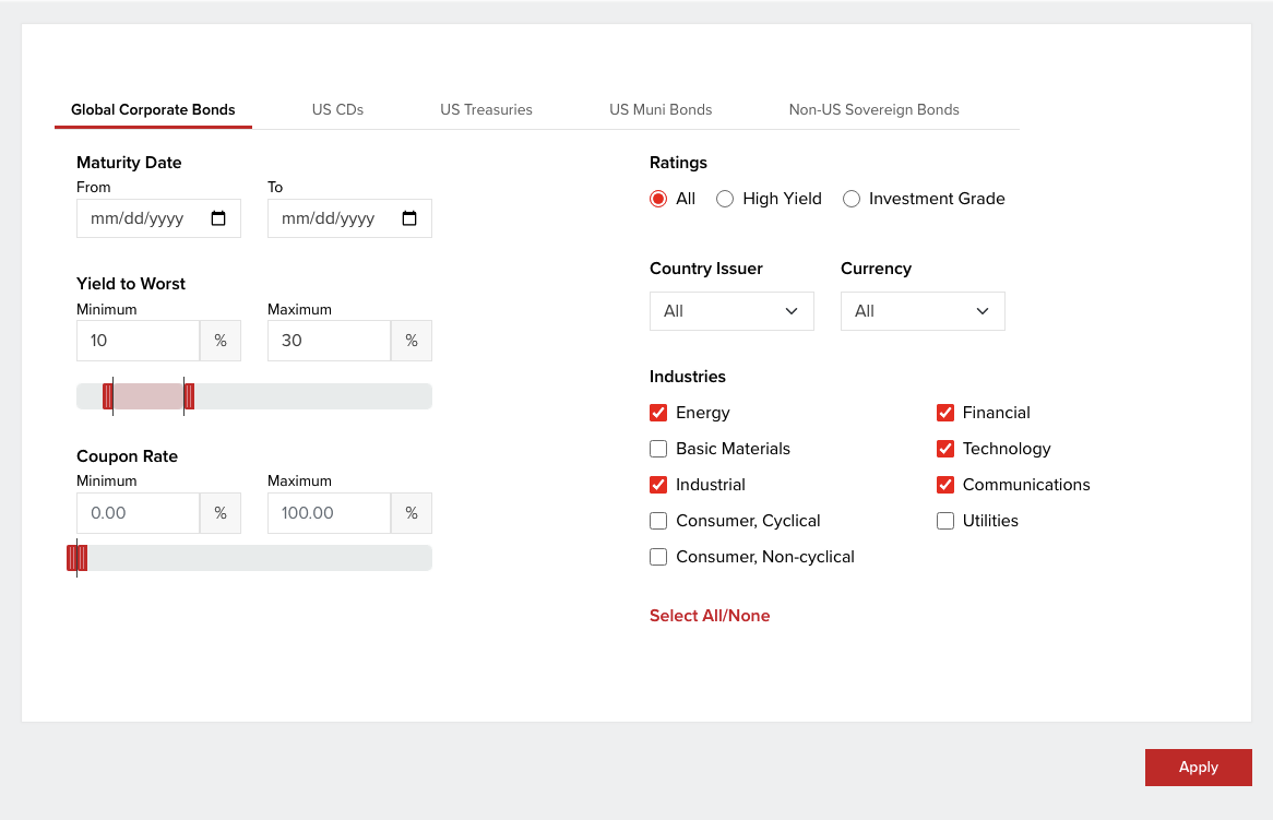 Bond Scanner Interface